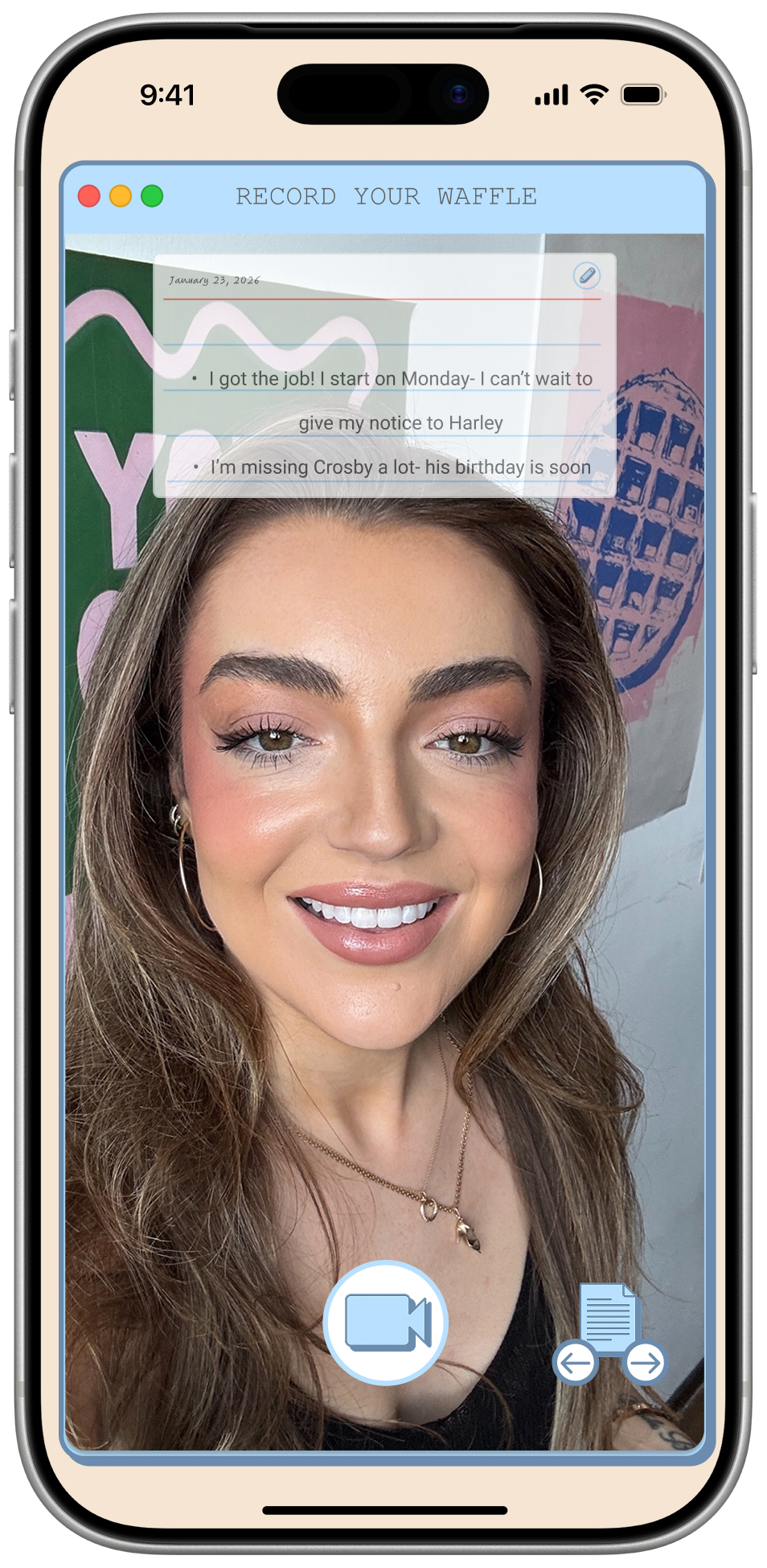 Record your weekly waffle